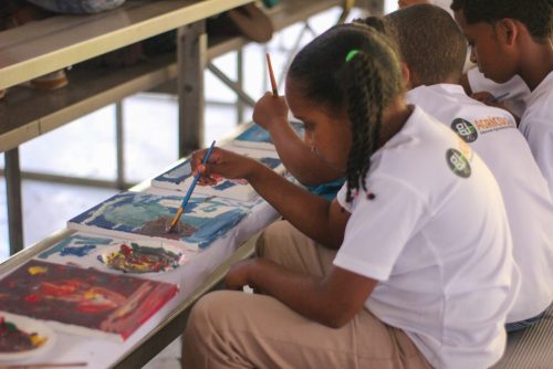 Campamento sembrado lecto-escritura y medio ambiente.